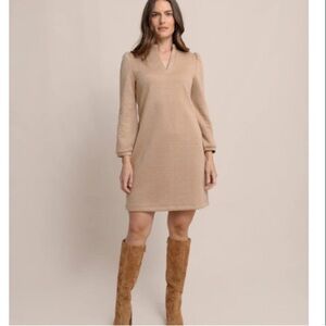 Southern Tide Oren Quilted Dress - tannin NWOT Size Small